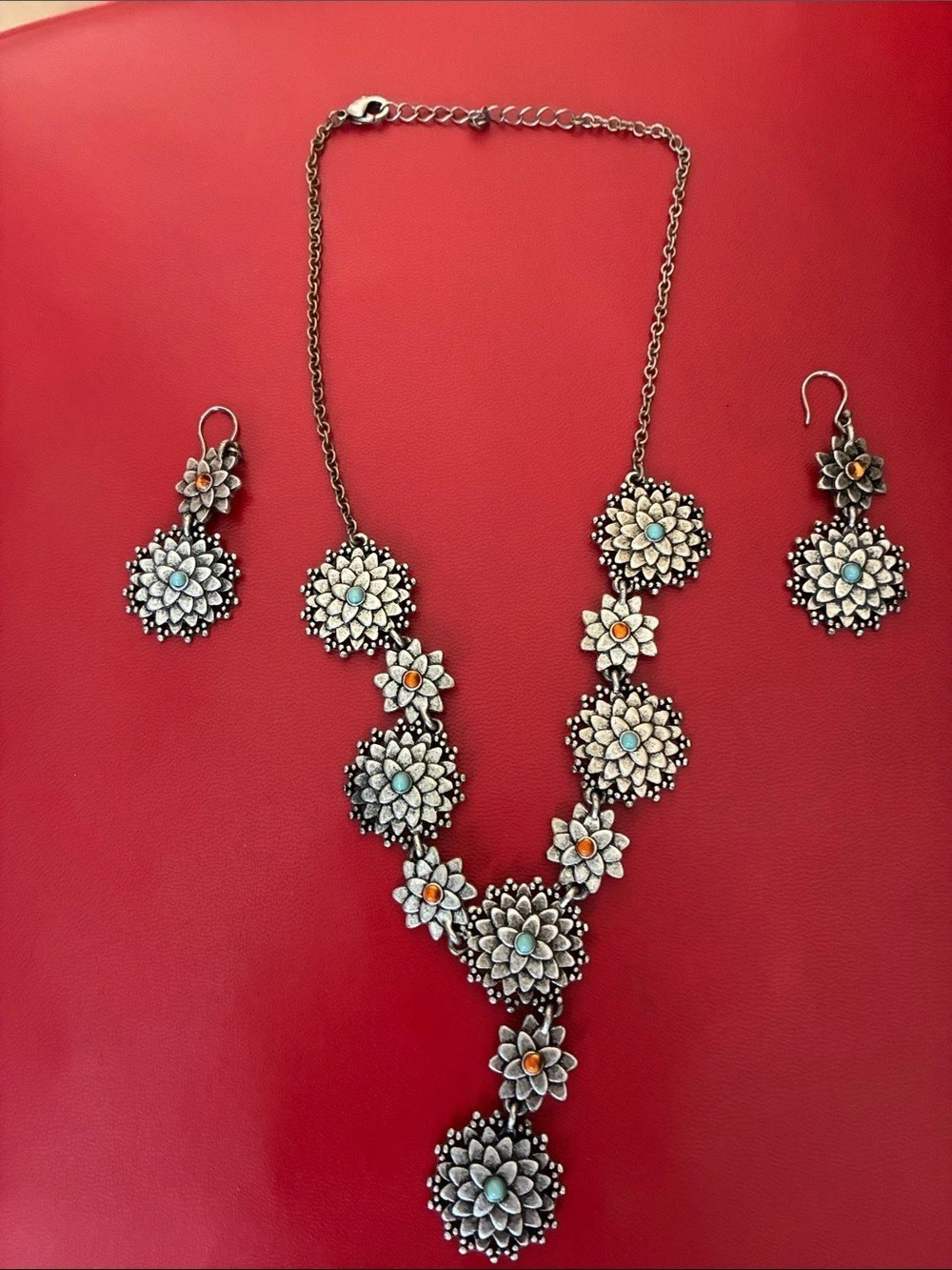 Floral Statement Necklace & Earrings
